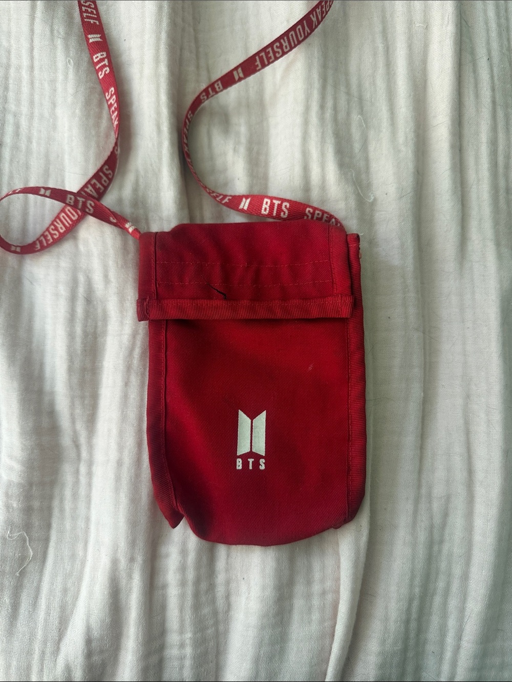 BTS Speak Yourself Red Crossbody Phone Pouch - Official Logo
